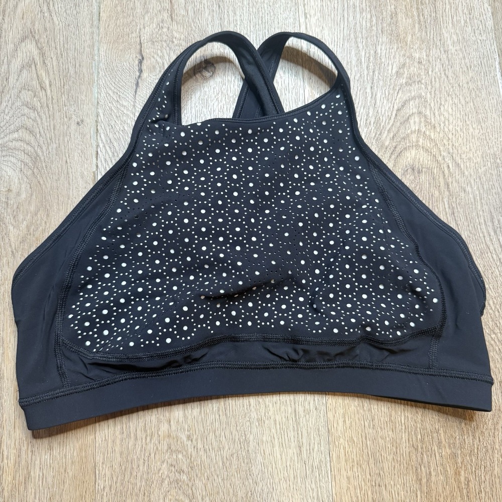Lululemon Womens Colour Me Quick Sports Bra Black White Size 10
